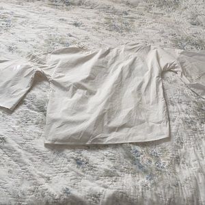 White lord and Taylor top with bell sleeves